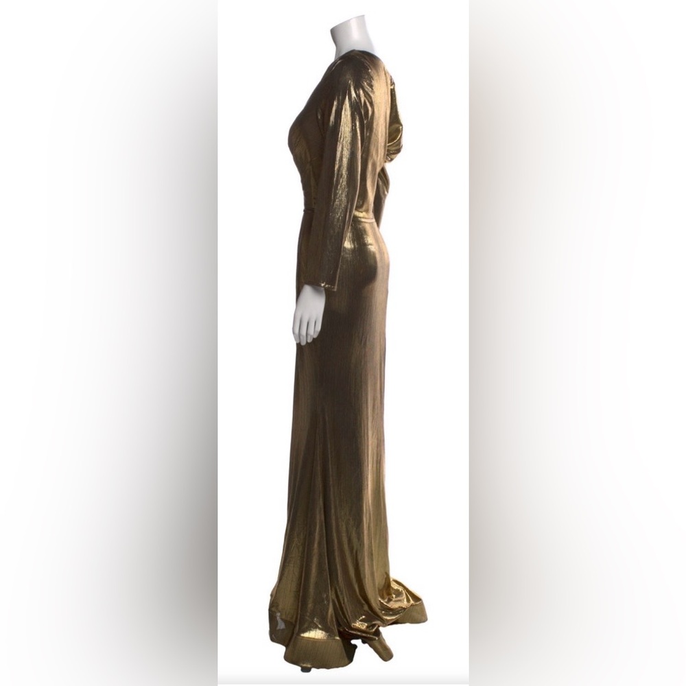 Mac Duggal Elegant Gold Metallic Gown Size 3XL - Picture 4 of 4